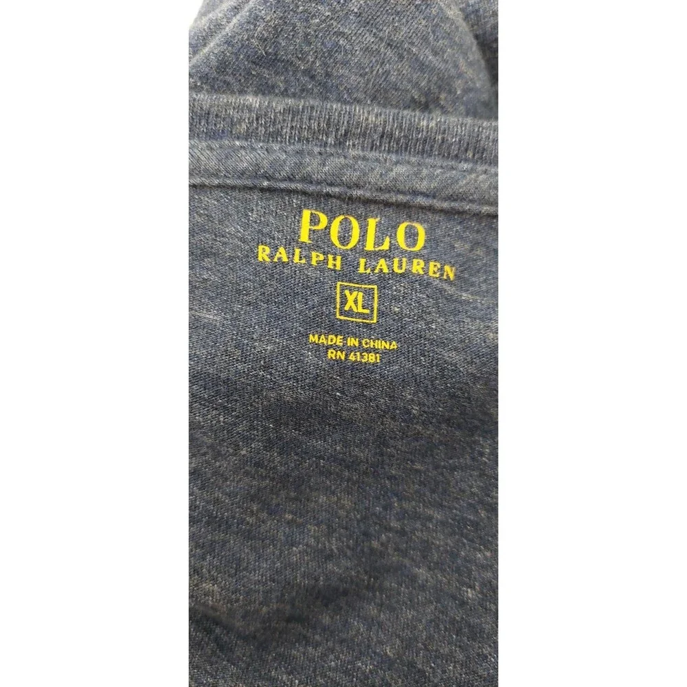 Polo Ralph Lauren Men's Size XL Shirt Blue Heathered Long Sleeve Polo Logo Guy